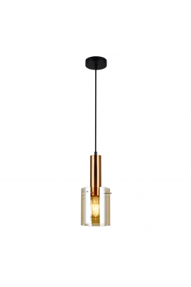 Italux Sardo PND-5581-1-BRO+AMB závesné svietidlo 1x40W E27 mosadz, jantárová Obrázok pre Italux Sardo PND-5581-1-BRO+AMB závesné svietidlo 1x40W E27 mosadz, jantárová